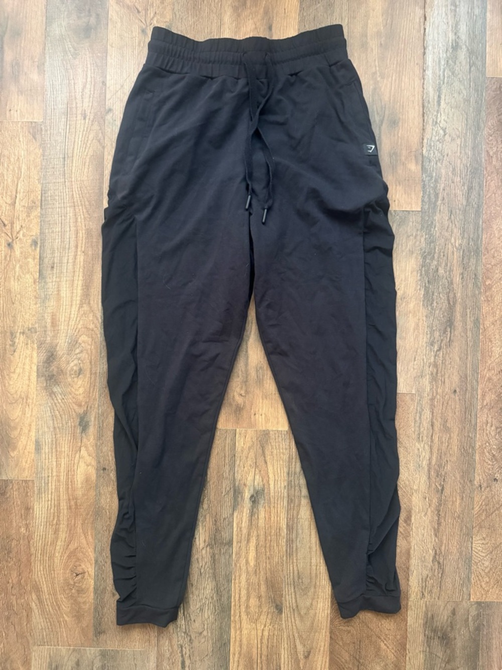 Gymshark Black Slim Fit Joggers with Logo Tab